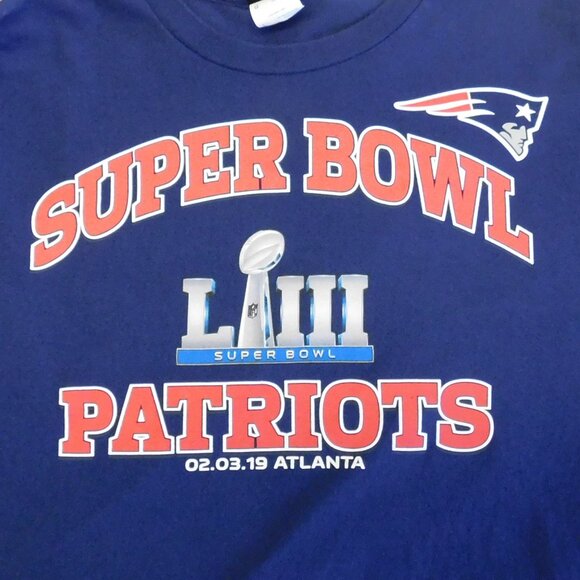 Super Bowl LIII New England Patriots NFL Champs 2019 Long Sleeve Tee Size M/L - Picture 1 of 8